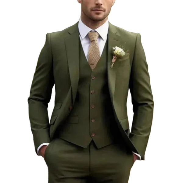 Herren Dreiteiliger Anzug Set mit Sakko, Weste und Hose-Men Sets-Alpenkind