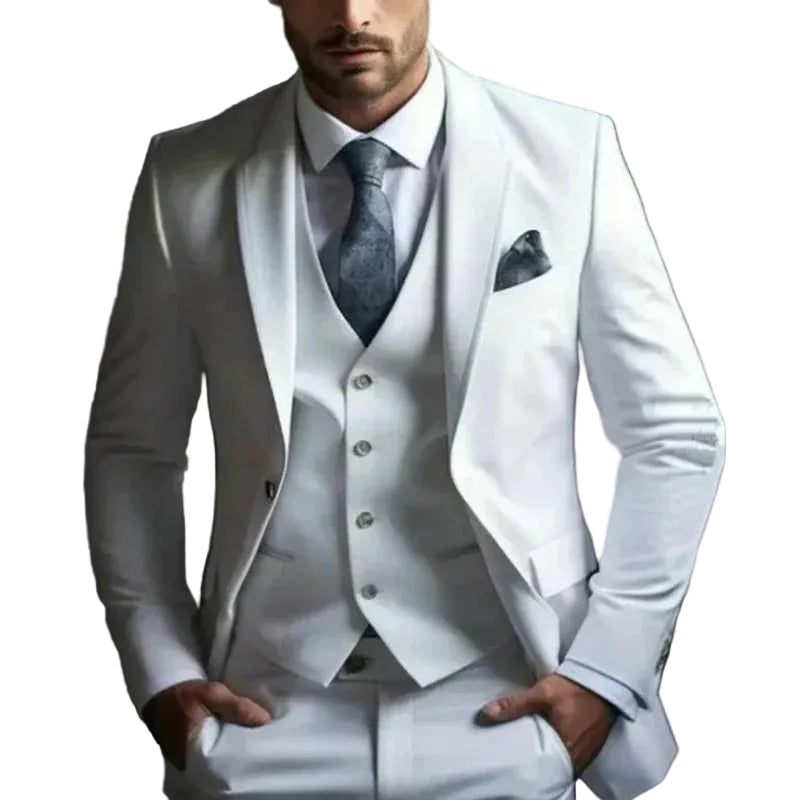 Herren Dreiteiliger Anzug Set mit Sakko, Weste und Hose-Shirts for men-Alpenkind