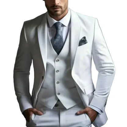 Herren Dreiteiliger Anzug Set mit Sakko, Weste und Hose-Men Sets-Alpenkind