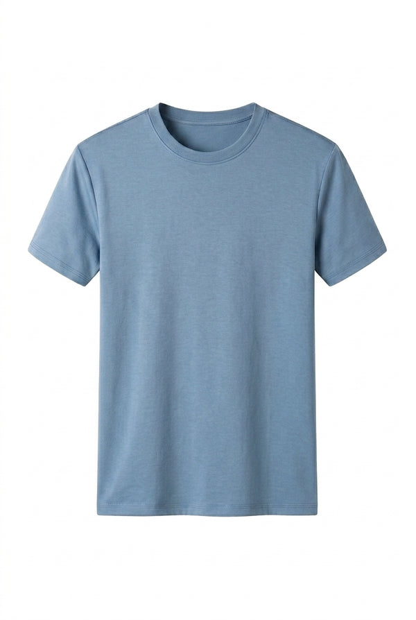 Herren Einfarbiges Kurzarmshirt mit Rundhalsausschnitt-T-shirt for men-Alpenkind