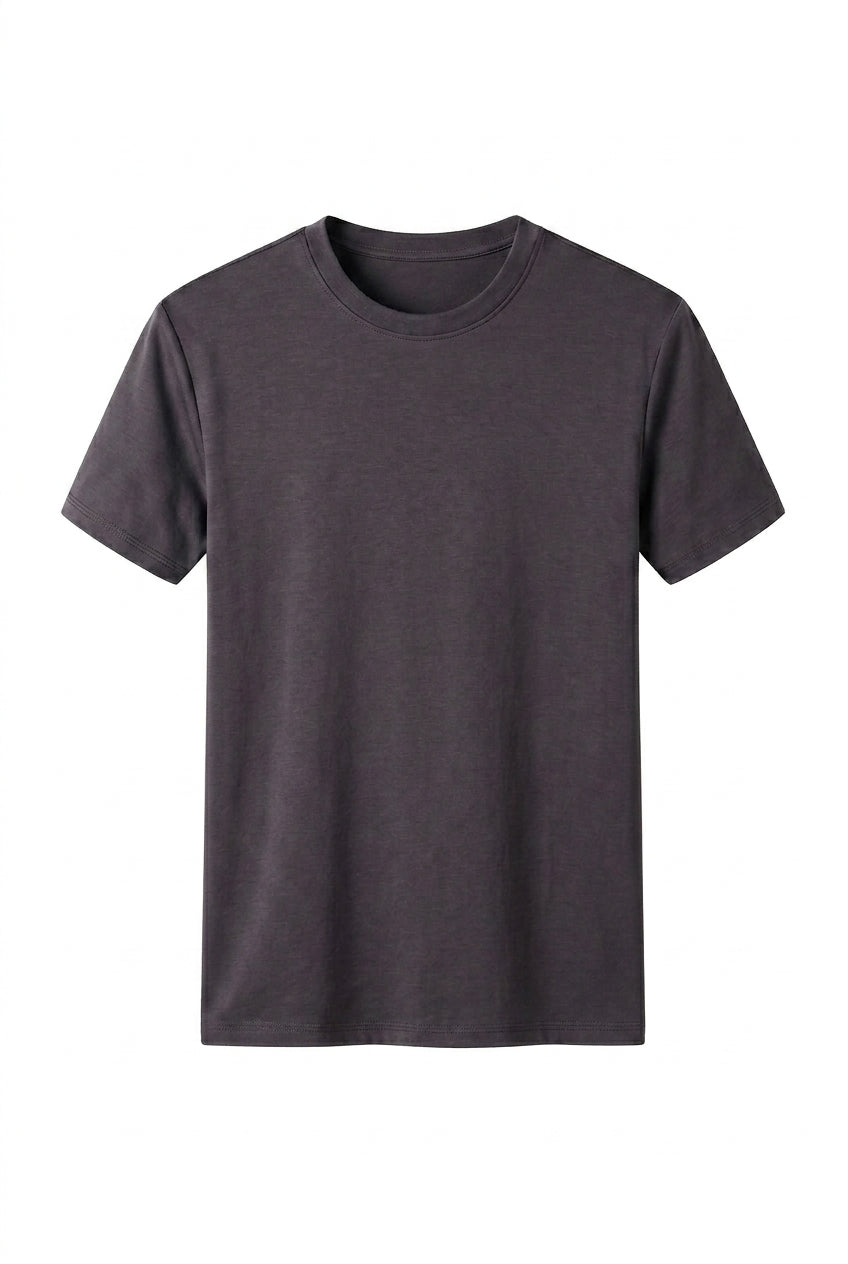 Herren Einfarbiges Kurzarmshirt mit Rundhalsausschnitt-T-shirt for men-Alpenkind