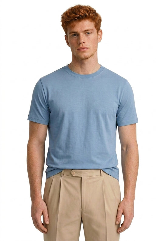 Herren Einfarbiges Kurzarmshirt mit Rundhalsausschnitt-T-shirt for men-Alpenkind