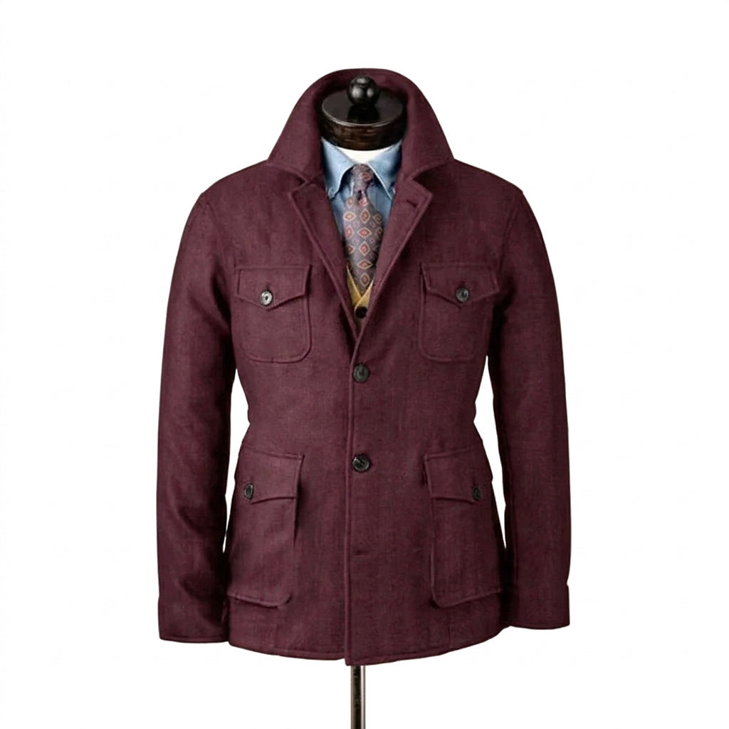 Herren-Feldjacke mit vier Pattentaschen-Jackets for men-Alpenkind