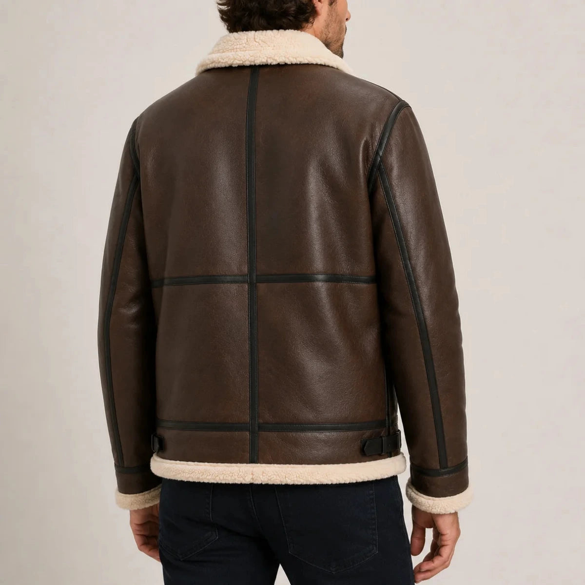 Herren-Fliegerjacke mit Faux-Shearling-Futter-Jackets for men-Alpenkind
