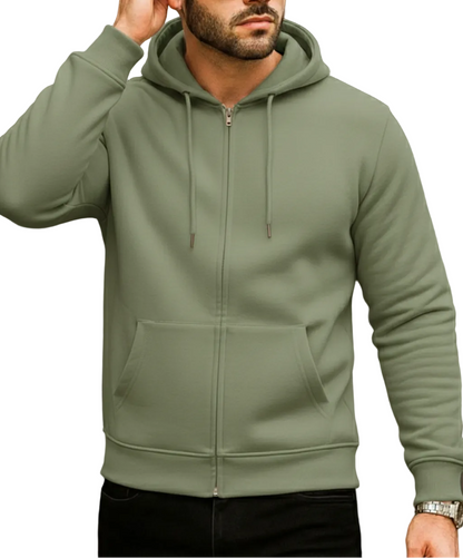 Herren Freizeitjacke mit Kapuze und Frontreißverschluss-Men Jackets-Alpenkind
