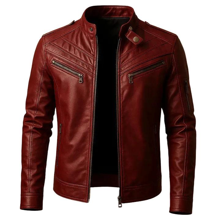 Herren Gesteppte Biker Jacke mit Stehkragen-Men Outerwear-Alpenkind