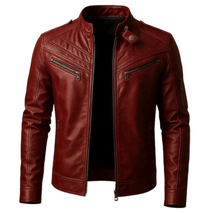 Herren Gesteppte Biker Jacke mit Stehkragen-Men Outerwear-Alpenkind