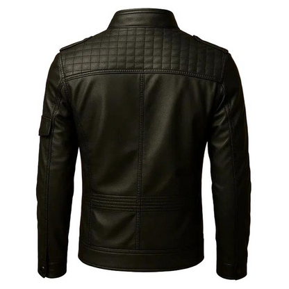 Herren Gesteppte Biker Jacke mit Stehkragen-Men Outerwear-Alpenkind