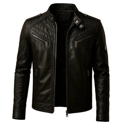 Herren Gesteppte Biker Jacke mit Stehkragen-Men Outerwear-Alpenkind