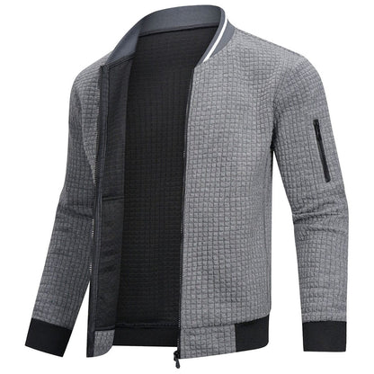 Herren Gesteppte Jacke mit Reißverschluss, Stehkragen und Ärmeltasche-Men Jackets-Alpenkind