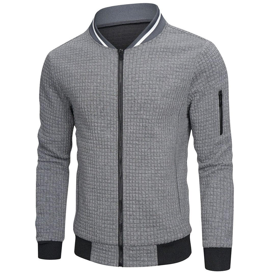 Herren Gesteppte Jacke mit Reißverschluss, Stehkragen und Ärmeltasche-Men Jackets-Alpenkind