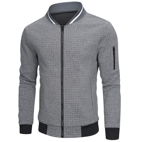 Herren Gesteppte Jacke mit Reißverschluss, Stehkragen und Ärmeltasche-Men Jackets-Alpenkind