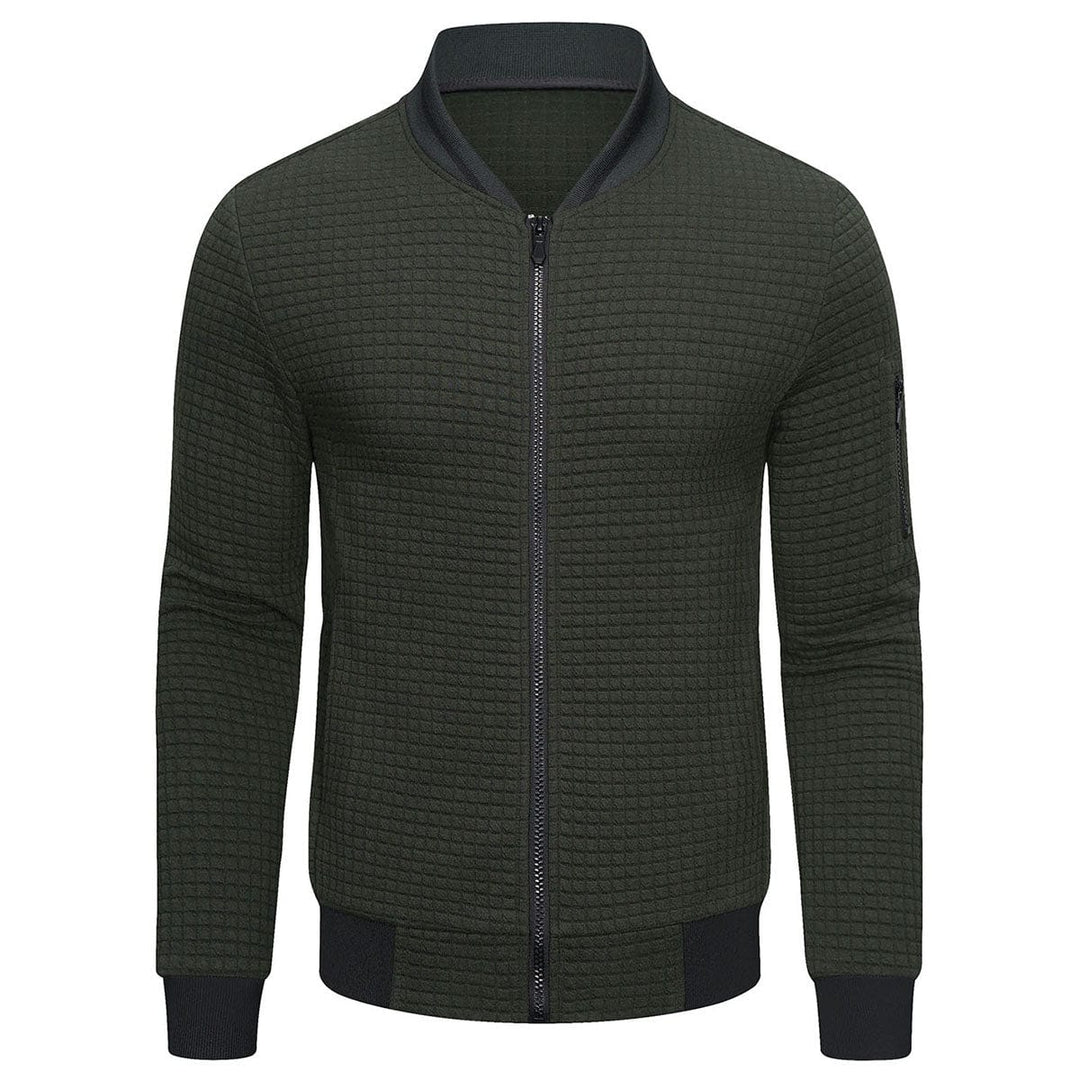 Herren Gesteppte Jacke mit Reißverschluss, Stehkragen und Ärmeltasche-Men Jackets-Alpenkind