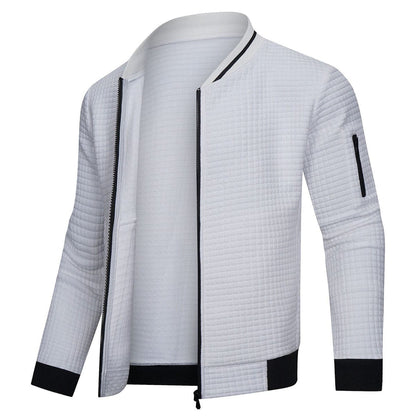 Herren Gesteppte Jacke mit Reißverschluss, Stehkragen und Ärmeltasche-Men Jackets-Alpenkind