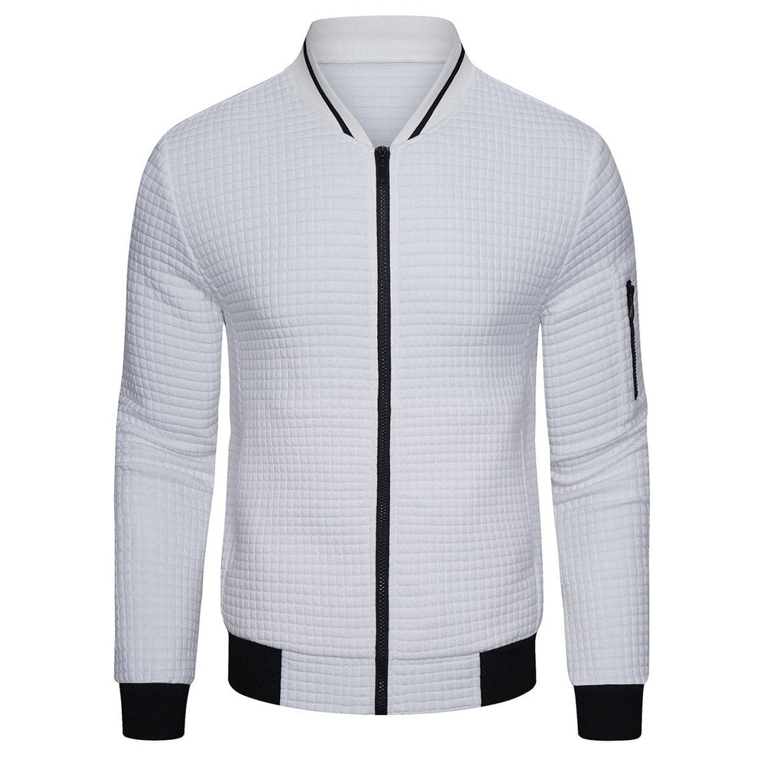Herren Gesteppte Jacke mit Reißverschluss, Stehkragen und Ärmeltasche-Men Jackets-Alpenkind