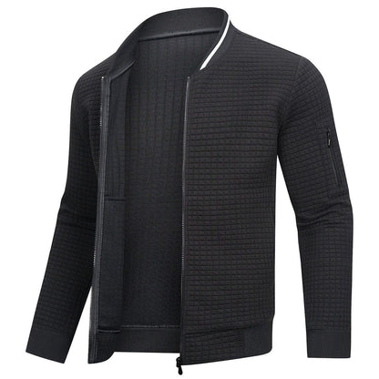 Herren Gesteppte Jacke mit Reißverschluss, Stehkragen und Ärmeltasche-Men Jackets-Alpenkind