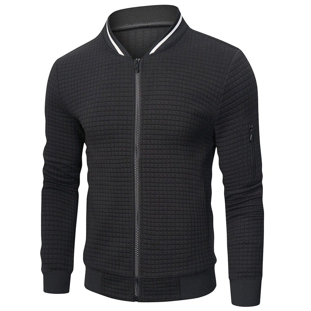 Herren Gesteppte Jacke mit Reißverschluss, Stehkragen und Ärmeltasche-Men Jackets-Alpenkind