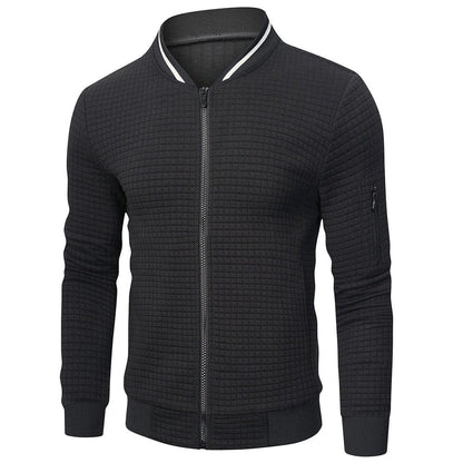 Herren Gesteppte Jacke mit Reißverschluss, Stehkragen und Ärmeltasche-Men Jackets-Alpenkind