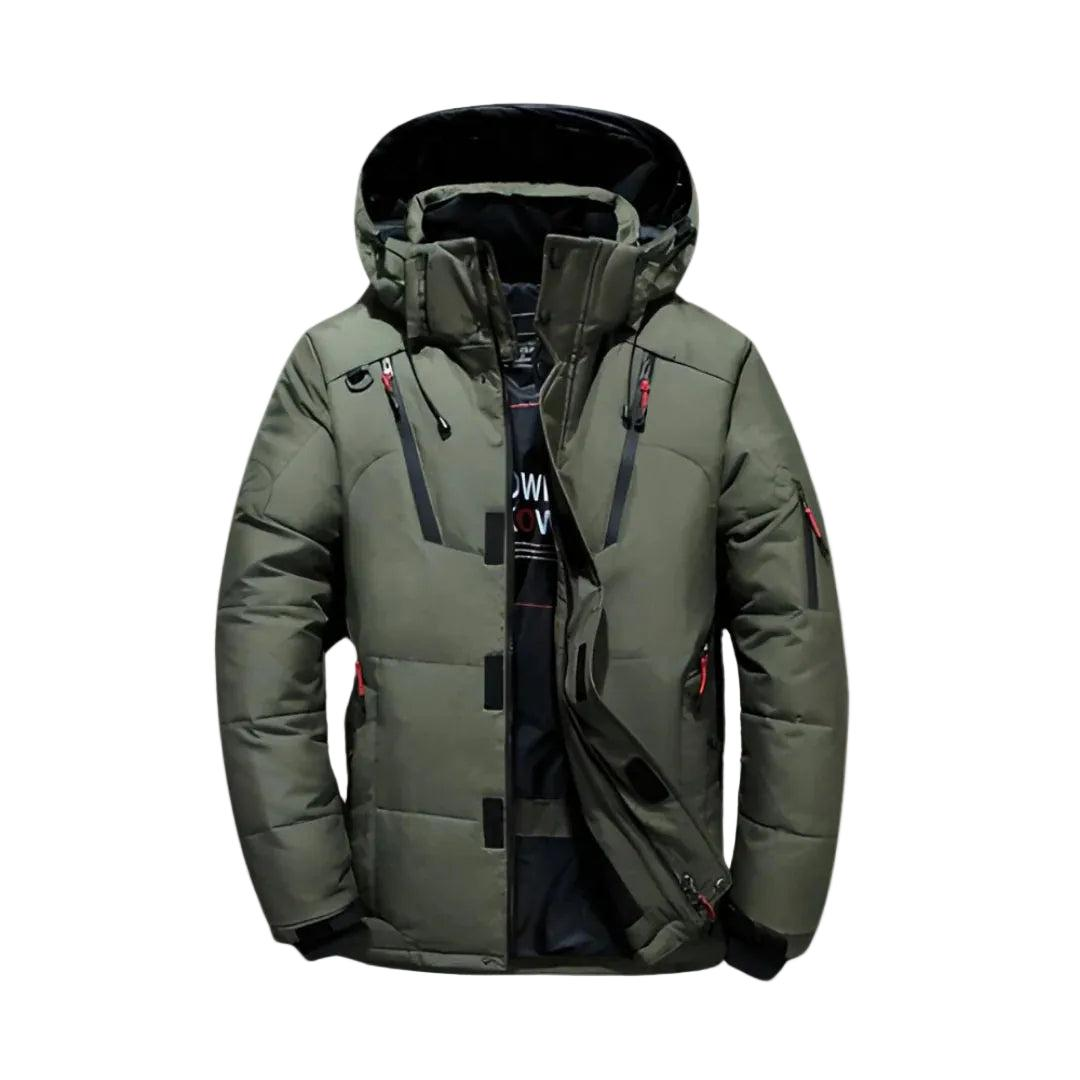 Herren Gesteppte Kapuzenjacke mit Funktionstaschen-Men Outerwear-Alpenkind