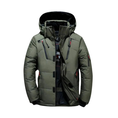 Herren Gesteppte Kapuzenjacke mit Funktionstaschen-Men Outerwear-Alpenkind