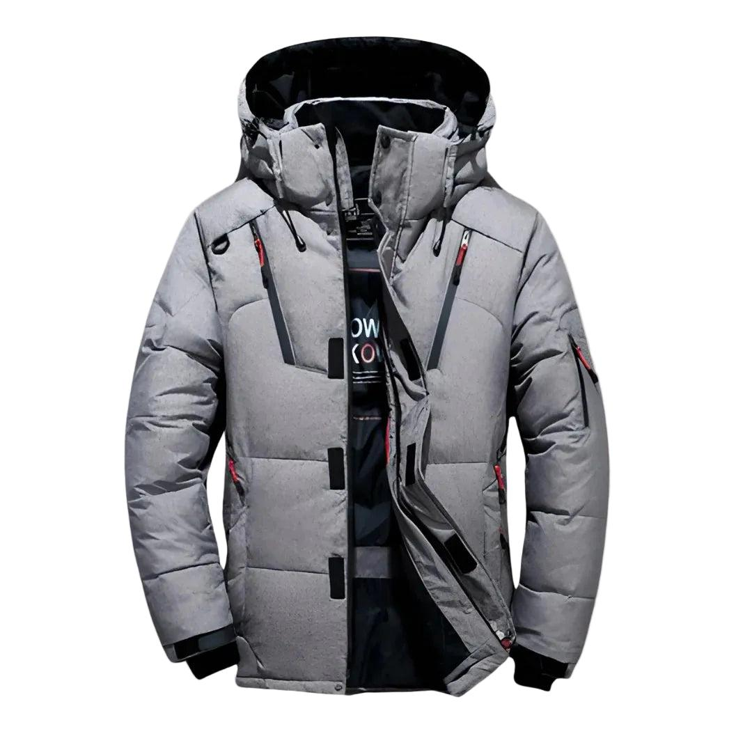 Herren Gesteppte Kapuzenjacke mit Funktionstaschen-Men Outerwear-Alpenkind