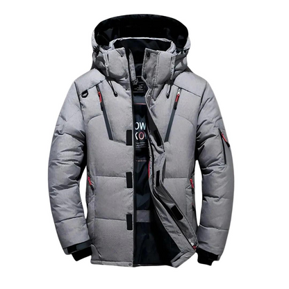 Herren Gesteppte Kapuzenjacke mit Funktionstaschen-Men Outerwear-Alpenkind