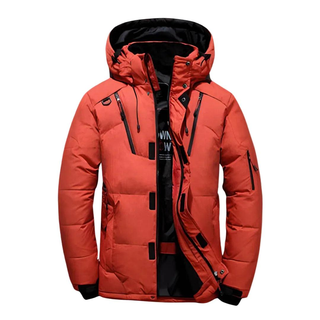Herren Gesteppte Kapuzenjacke mit Funktionstaschen-Men Outerwear-Alpenkind