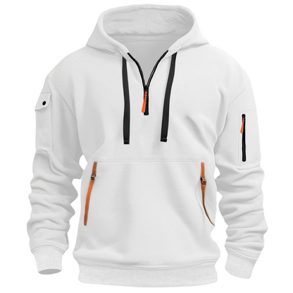 Herren Half-Zip Pullover-Kapuzenpullover mit Utility-Taschen-Jackets for men-Alpenkind