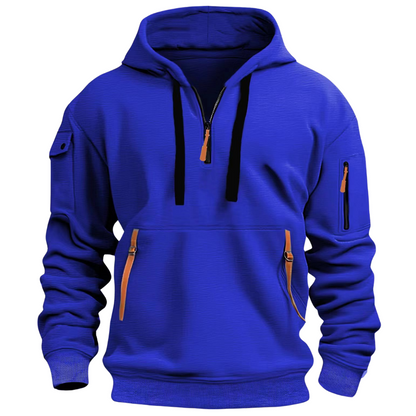 Herren Half-Zip Pullover-Kapuzenpullover mit Utility-Taschen-Jackets for men-Alpenkind