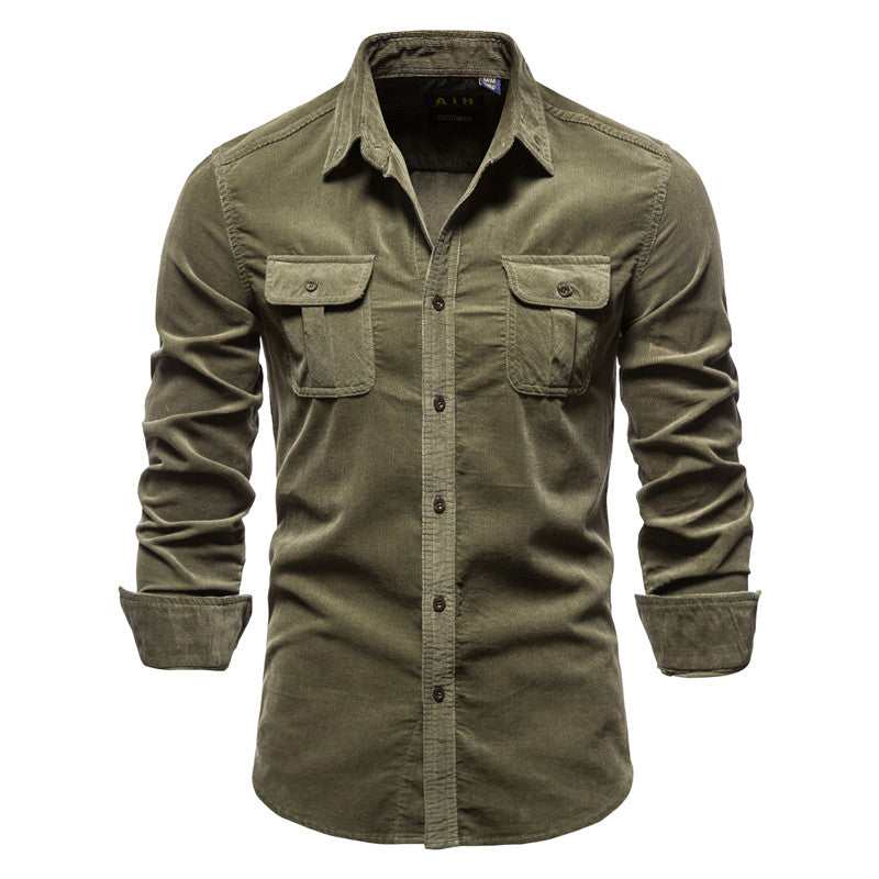 Herren Hemd mit Brusttaschen und Knopfleiste-Shirts for men-Alpenkind