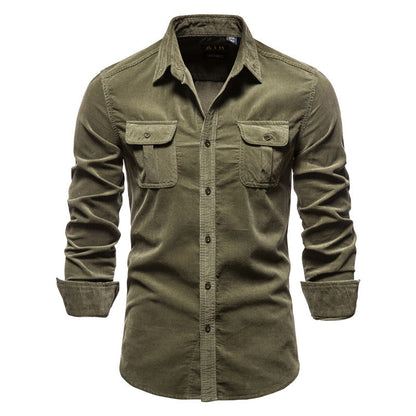 Herren Hemd mit Brusttaschen und Knopfleiste-Shirts for men-Alpenkind