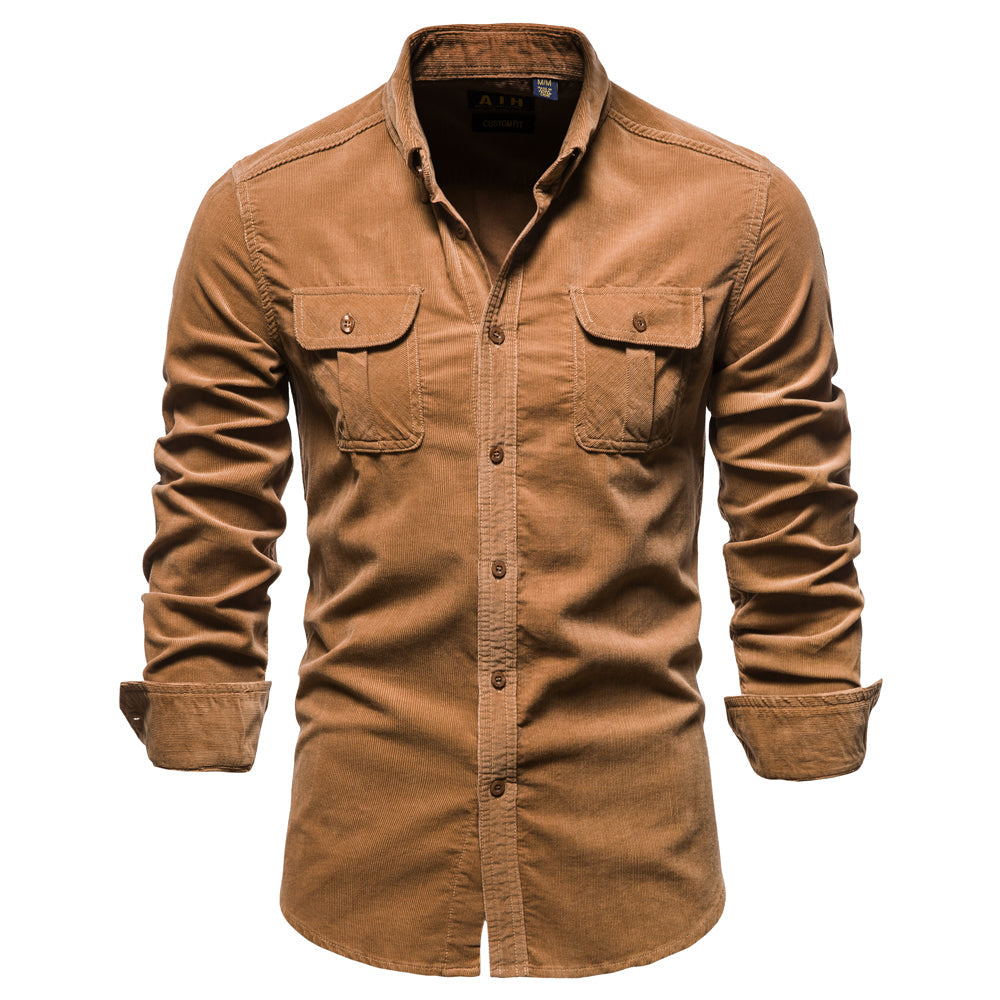 Herren Hemd mit Brusttaschen und Knopfleiste-Shirts for men-Alpenkind