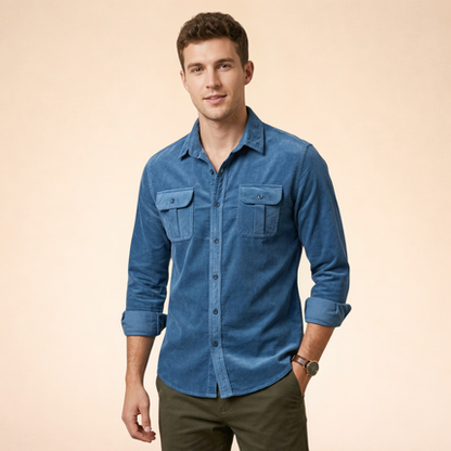 Herren Hemd mit Brusttaschen und Knopfleiste-Shirts for men-Alpenkind