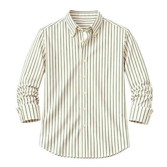 Herren Hemd mit Button-Down-Kragen, langen Ärmeln und Streifenmuster-Shirts for men-Alpenkind