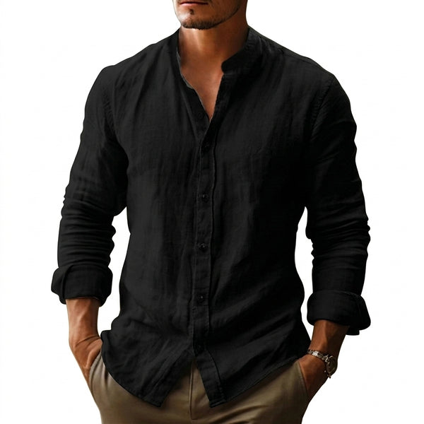 Herren-Hemd mit Stehkragen und Knopfleiste-Shirts for men-Alpenkind