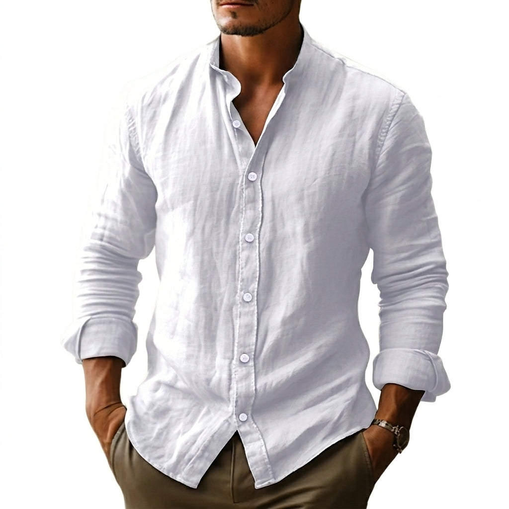 Herren Hemd mit Stehkragen und Knopfleiste-Shirts for men-Alpenkind