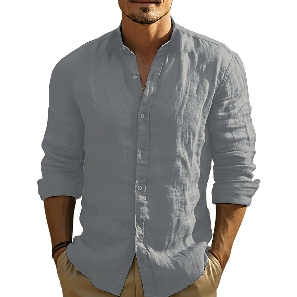 Herren Hemd mit Stehkragen und Knopfleiste-Shirts for men-Alpenkind