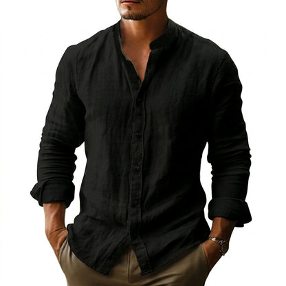 Herren Hemd mit Stehkragen und Knopfleiste-Shirts for men-Alpenkind