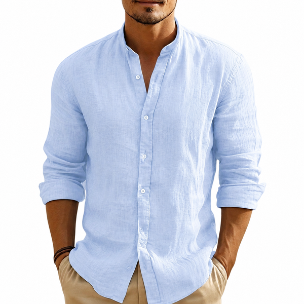 Herren-Hemd mit Stehkragen und Knopfleiste-Shirts for men-Alpenkind