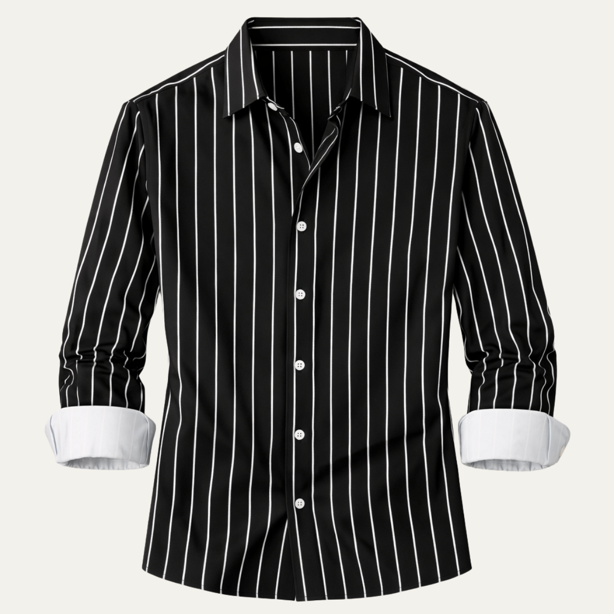 Herren Hemd mit Vertikalstreifen und Knopfleiste-Shirts for men-Alpenkind