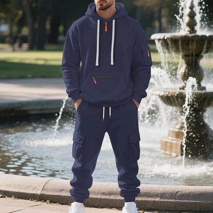 Herren Hoodie- und Cargo-Jogginganzug-Shirts for men-Alpenkind