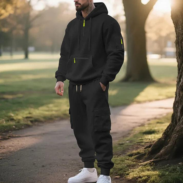 Herren Hoodie- und Cargo-Jogginganzug-Shirts for men-Alpenkind
