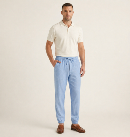 Herren Hose mit elastischem Bund und Kordelzug-Men Pants-Alpenkind