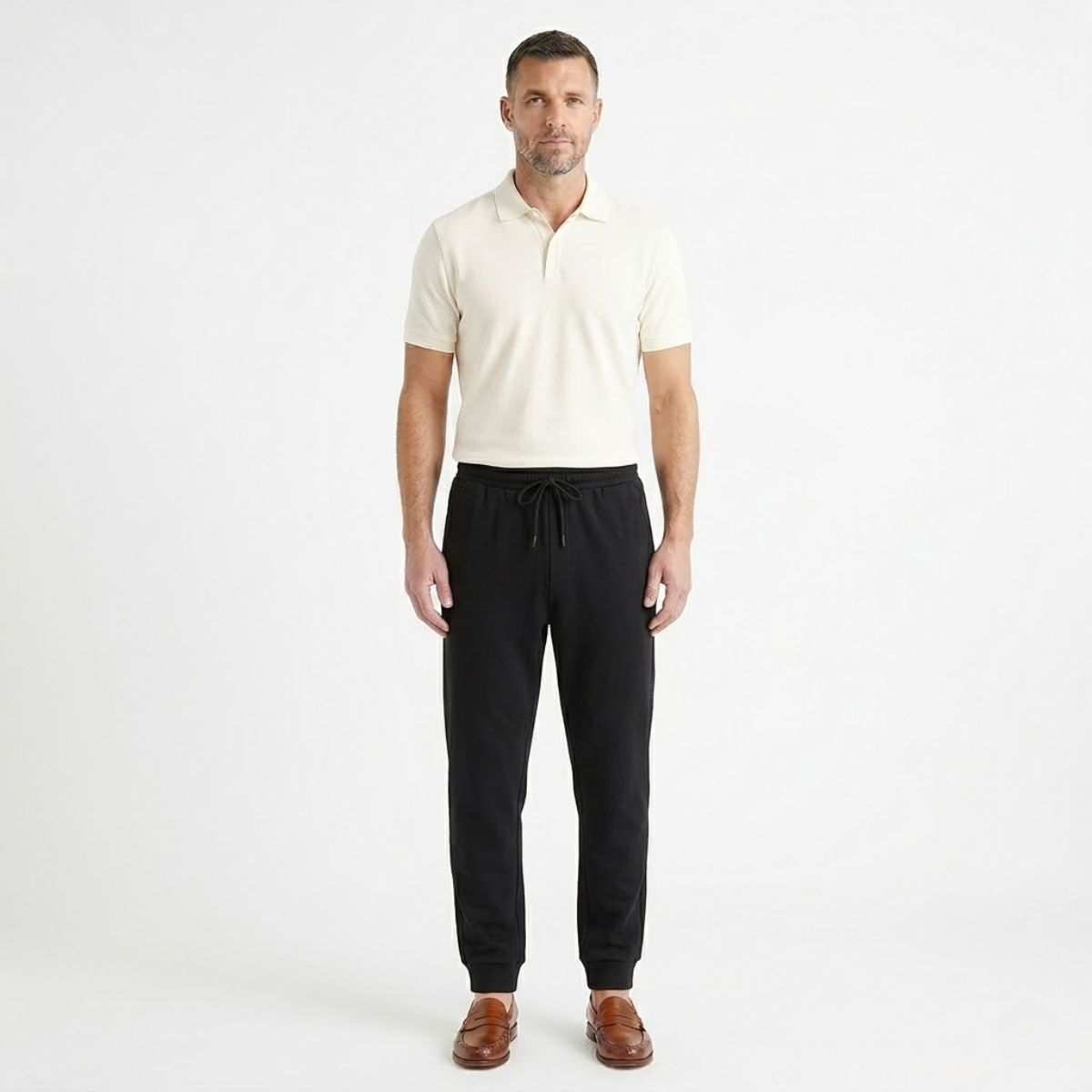 Herren Hose mit elastischem Bund und Kordelzug-Men Pants-Alpenkind