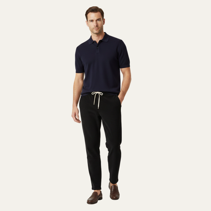 Herren Hose mit elastischem Bund und Kordelzug sowie geradem Bein-Men Pants-Alpenkind