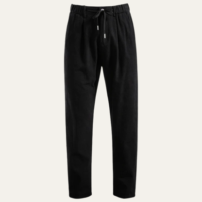 Herren Hose mit Faltenbund, Kordelzug und Reißverschluss-Men Pants-Alpenkind