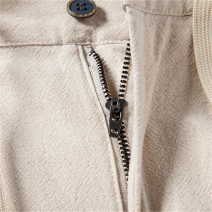 Herren Hose mit Faltenbund, Kordelzug und Reißverschluss-Men Pants-Alpenkind