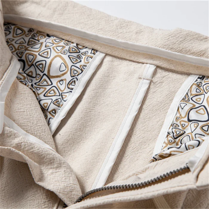 Herren Hose mit Faltenbund, Kordelzug und Reißverschluss-Men Pants-Alpenkind