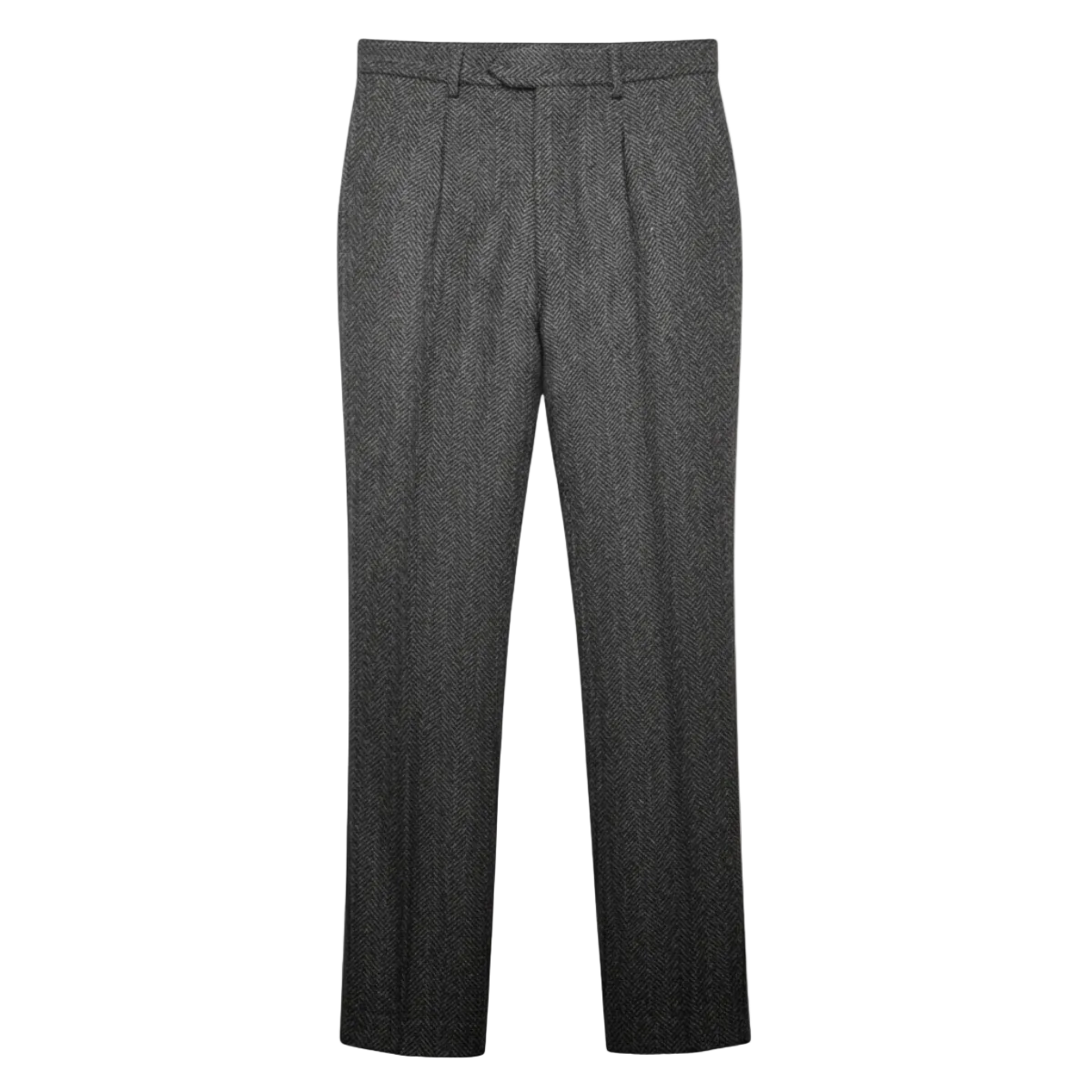 Herren Hose mit geradem Bein, Fischgrätmuster und Falten-Men Pants-Alpenkind