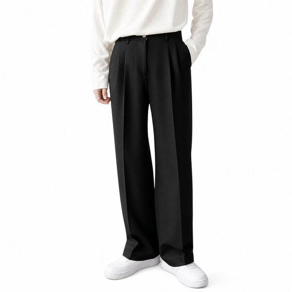 Herren Hose mit geradem Bein und Frontfalten sowie Knopfverschluss-Men Pants-Alpenkind